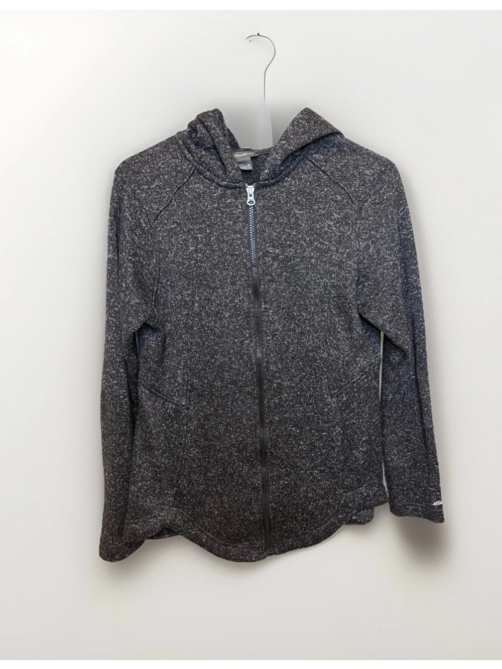 Eddie Bauer Women’s Medium Zip Up Jacket Fleece Black w/ Logo
